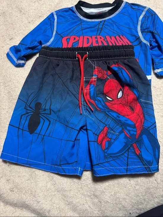 Spider-Man Blue & Red Rash Guard Set - Picture 3 of 5